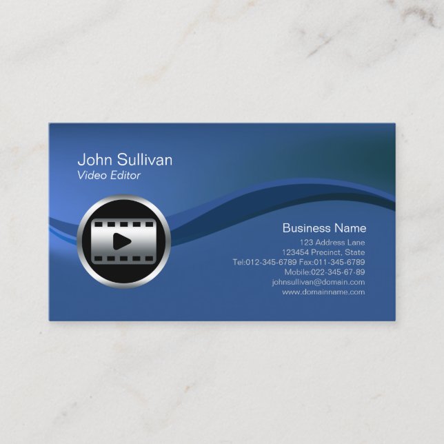 Affärskortet Videoklippsikonvideoredigerare Visitkort (Framsida)