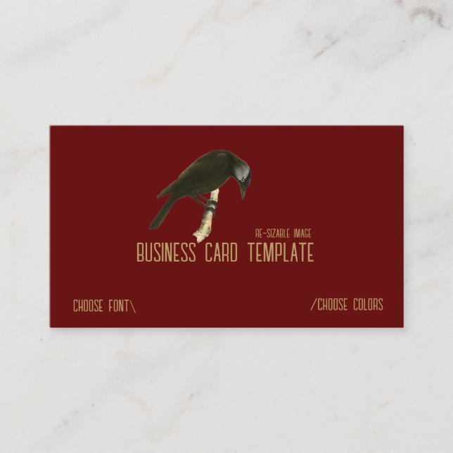 Affärskortet vild BlackBirds Raven Visitkort (Framsida)