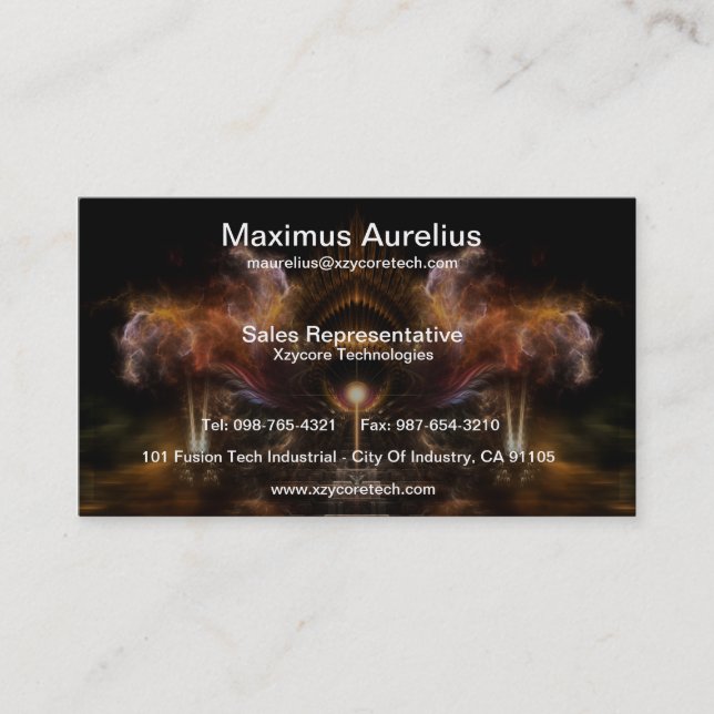 Affärskortet vind Storm Fractal Art Visitkort (Framsida)