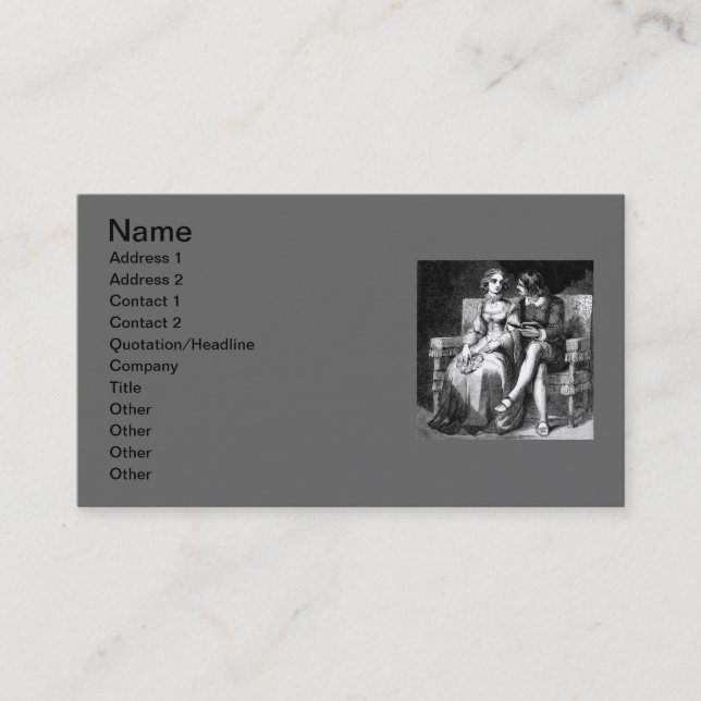 Affärskortet vintage Art Visitkort (Framsida)