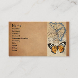 Affärskortet vintage Butterfly Collection Visitkort