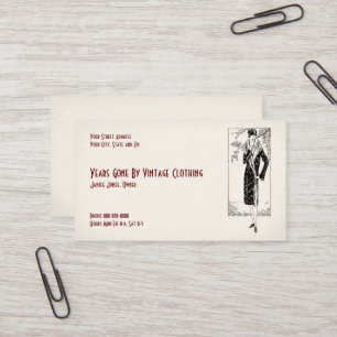 Affärskortet vintage Clothing Thrift Shop Store Visitkort
