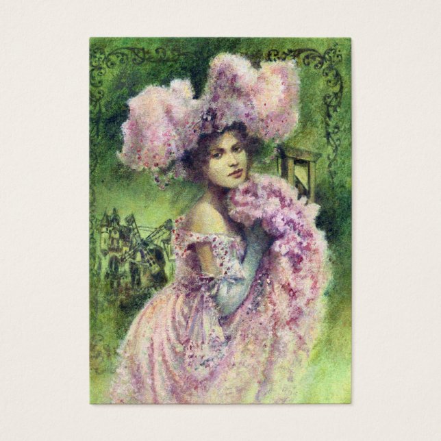 Affärskortet vintage Edwardian Dancer ACEO Visitkort (Framsidan)