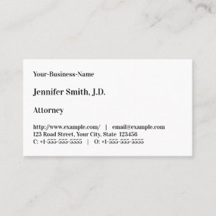 Affärskortet vintage Law Professionell Visitkort