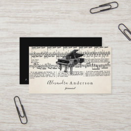 Affärskortet vintage Pianist Music Teacher Visitkort