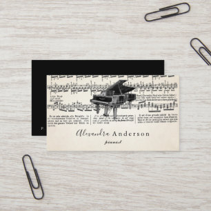 Affärskortet vintage Pianist Music Teacher Visitkort