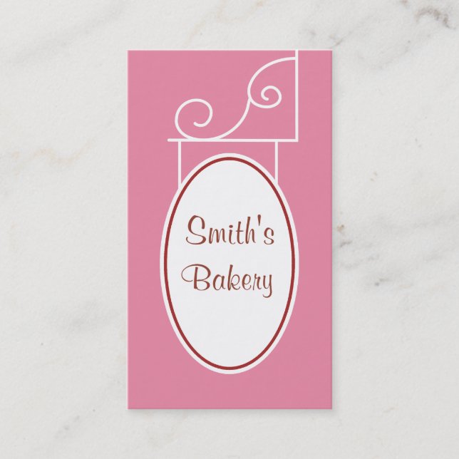 Affärskortet vintage Rosa Sign Visitkort (Framsida)