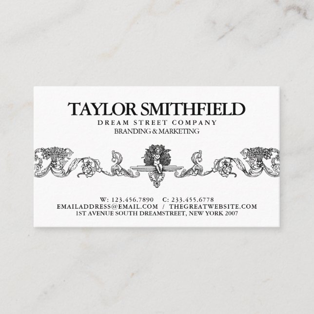 Affärskortet vintage visitkort (Framsida)