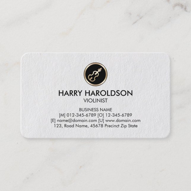 Affärskortet Violin Icon Violinist Premium Visitkort (Framsida)