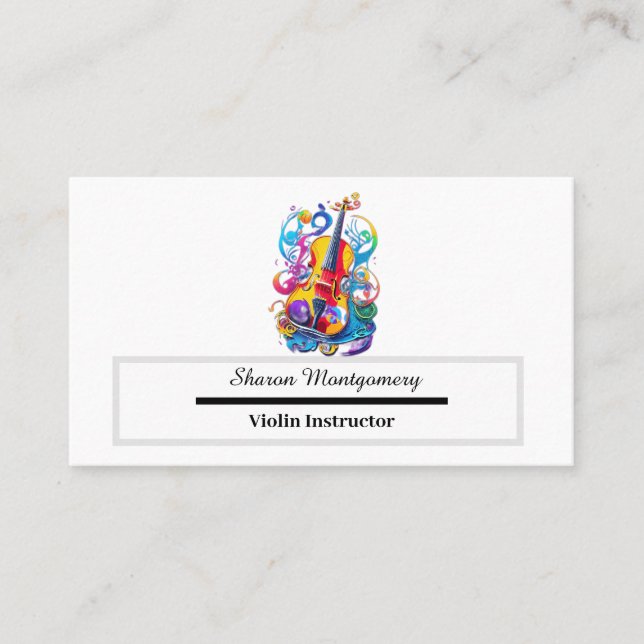 Affärskortet Violin Instructor Visitkort (Framsida)