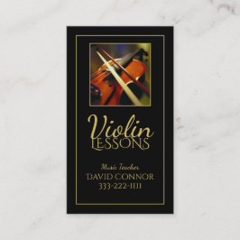 Affärskortet Violin Music Teacher Classic Black Visitkort