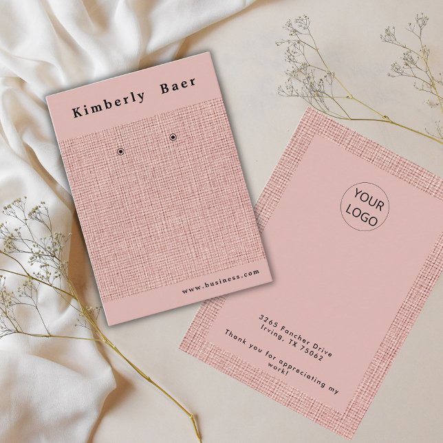 Affärskortet Visning för avläsning av rosa Linen-L Visitkort (Skapare uppladdad)