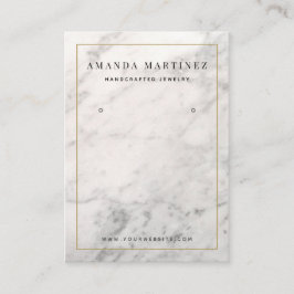Affärskortet Vit marble Earring Visning Visitkort