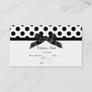 AFFÄRSKORTET VITE POLKA DOT BOW VISITKORT