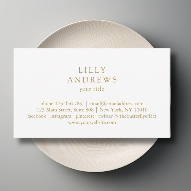 Affärskortet Vitt minimalt Affärskort Visitkort (White Minimal Business Card Business Card)