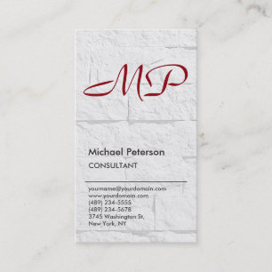 Affärskortet Wall Design Red Park Avenue Monogram Visitkort