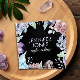 Affärskortet Watercolor gemstones - crystals Fyrkantigt Visitkort