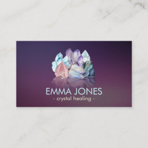 Affärskortet Watercolor gemstones - crystals Visitkort