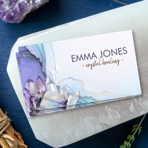 Affärskortet Watercolor gemstones - crystals Visitkort