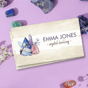 Affärskortet Watercolor gemstones - crystals Visitkort