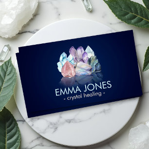 Affärskortet Watercolor gemstones - crystals Visitkort