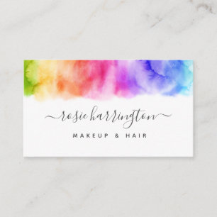 Affärskortet Watercolor Rainbow Girly Visitkort