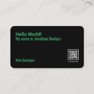 Affärskortet webben Developer Visitkort
