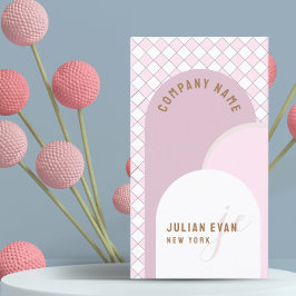 Affärskortet Whimsical Retro Arch Dusty Rosa Visitkort
