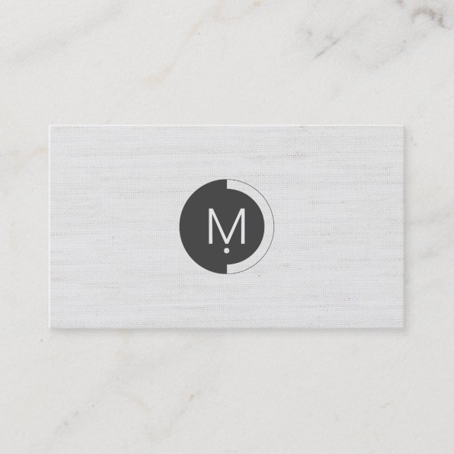 Affärskortet White Burlap Monogram Visitkort (Framsida)