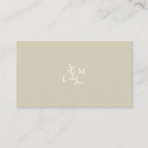 Affärskortet White Löv Monogram Beige & Grönt Visitkort
