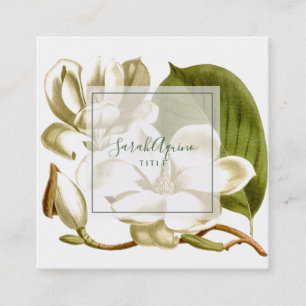 Affärskortet White Magnolias Blommigt Fyrkantigt Visitkort