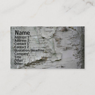 Affärskortet White Papprare Birch Bark Nature Visitkort