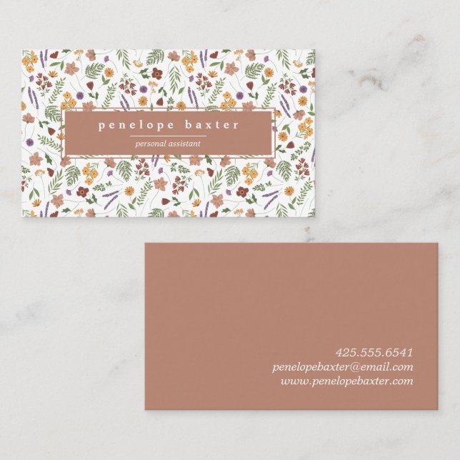 Affärskortet Wildblomma Visitkort (Fram/baksida)