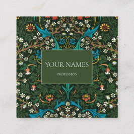 Affärskortet WILLIAM MORRIS BOTANICAL MÖNSTER Fyrkantigt Visitkort