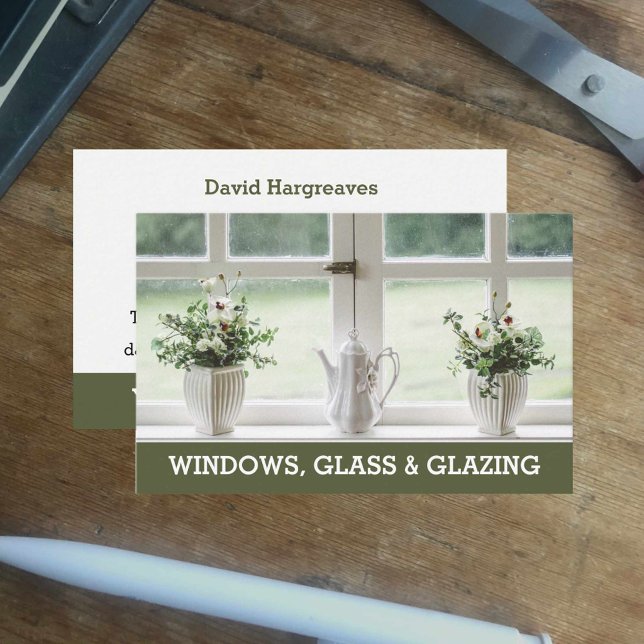 Affärskortet Windows och Glasing. Visitkort (Skapare uppladdad)