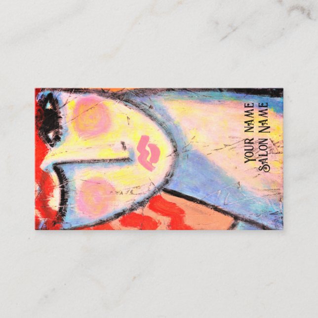 Affärskortet Winking Red Head Hair Stylist Visitkort (Framsida)