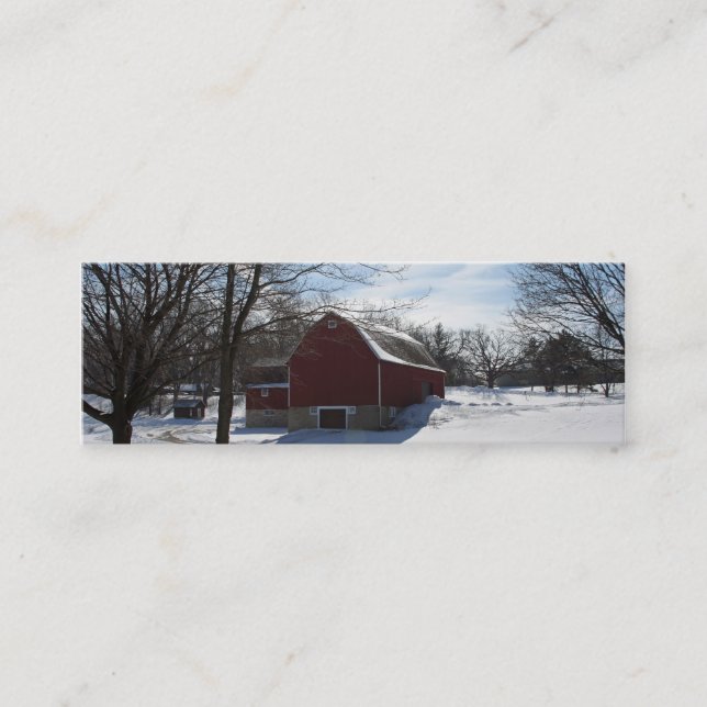 Affärskortet Winter Barn Mini Bookmark Visitkort (Framsida)