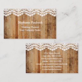Affärskortet Wood Snöre Rustic Land Feminine Visitkort