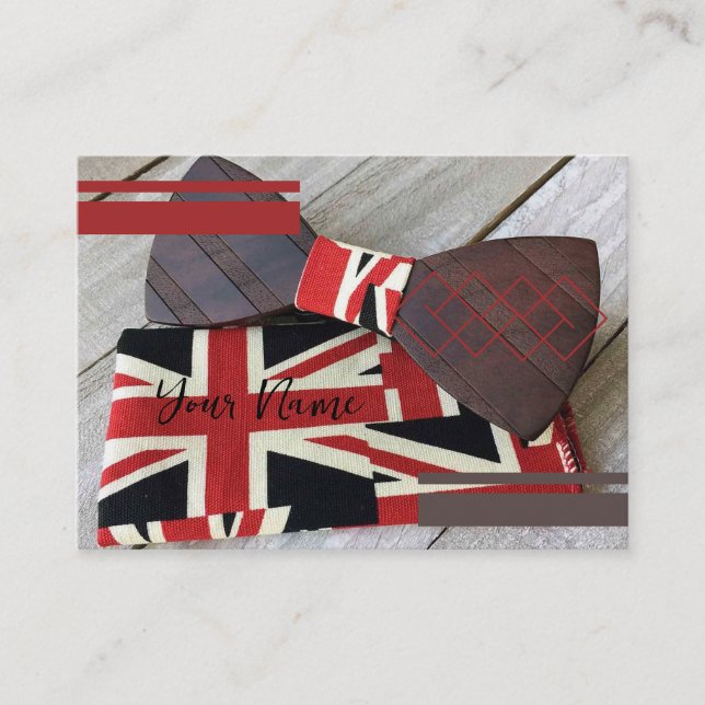 Affärskortet Wooden Bowtie Visitkort (Framsida)