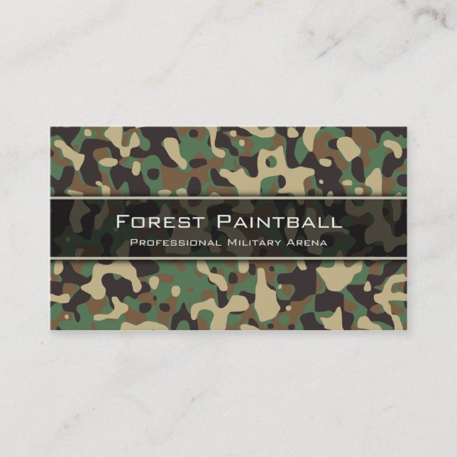 Affärskortet "Woodland Camo", Flecktarn Camouflage Visitkort (Framsida)