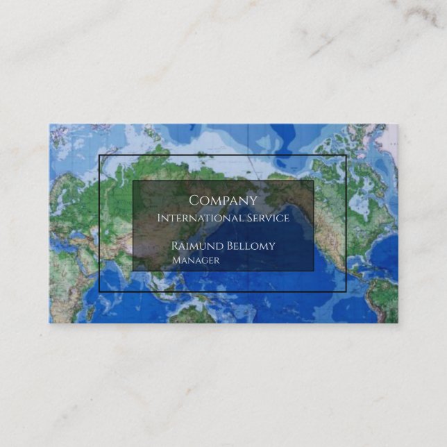 Affärskortet World Map Visitkort (Framsida)