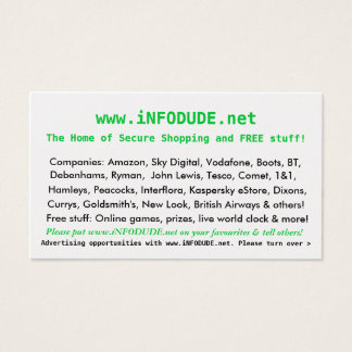 Affärskortet www.iNFODUDE.net Officiell! Visitkort