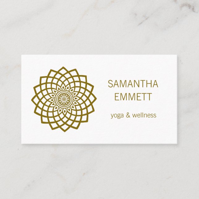 Affärskortet Yoga Instructor Minimalist Mandala Visitkort (Framsida)