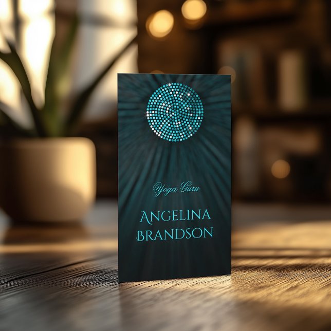 Affärskortet Yoga Instructor Shimmering Circle Visitkort (Perfect for business)