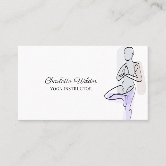 Affärskortet Yoga Instructor Träd Pose Visitkort (Framsida)