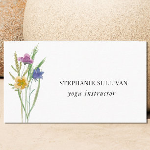 Affärskortet Yoga Instructor Wildblomma Visitkort