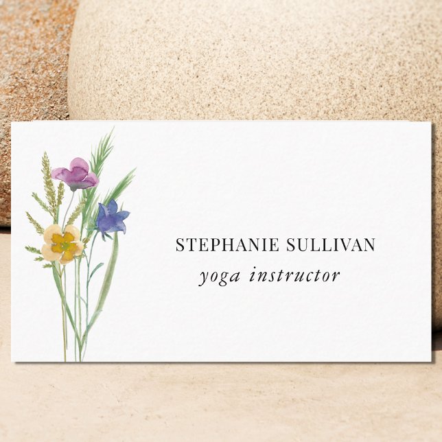 Affärskortet Yoga Instructor Wildblomma Visitkort (Skapare uppladdad)