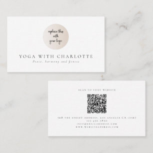 Affärskortet Yoga med minimal Logotyp QR-kod Visitkort