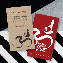 Affärskortet Yoga Om Ohm Calligraphy Zen Visitkort