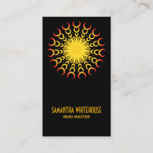 Affärskortet Yoga Reiki Mandala Sol Abstrakt Visitkort